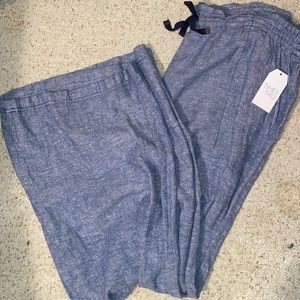 Time and Tru Straigh Linen Pants, Size XL, Color: Blue